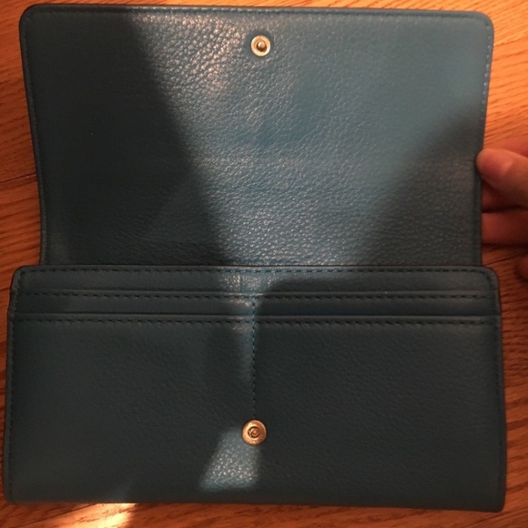 Michael Kors Blue Leather Wallet - Picture 3 of 5